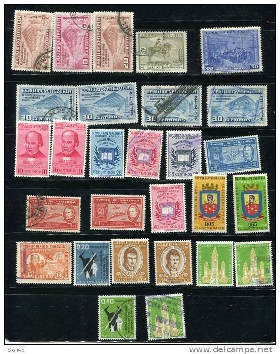 Venezuela 1940-60 Accumulation 155 stamps Used/Unused Overprint