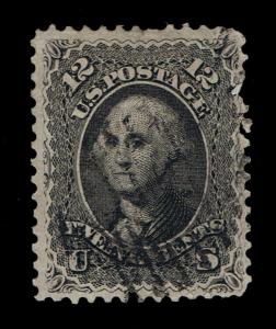 AFFORDABLE GENUINE SCOTT #69 USED 1861 12¢ BLACK GRID CANCEL - ESTATE CLOSEOUT