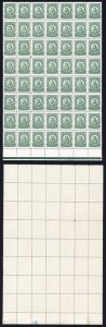 Newfoundland SG95 1c. green block of fifty-six Perf 12 U/M