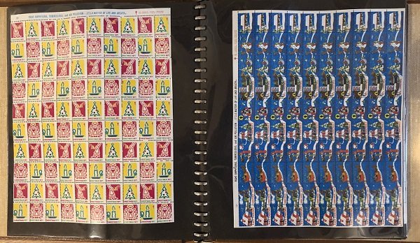 38 Different MNH Christmas Seal Sheets in album - See all scans - Free Ship