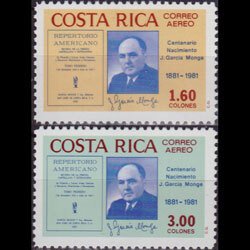 COSTA RICA 1981 - Scott# C815-6 Journal Founder Set of 2 NH