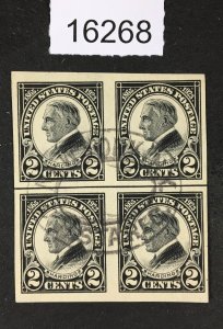 MOMEN: US STAMPS # 611 BLOCK OF 4 USED LOT #16268