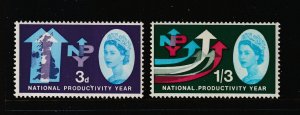 Great Britain the 2.5d & 1/3 MNH with phosphor bands from 1962