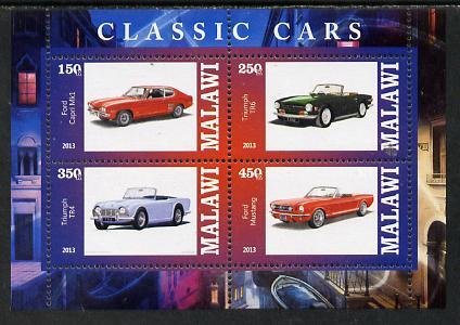 MALAWI - 2013 - Classic Cars #1 - Perf 4v Sheet - MNH - Private Issue
