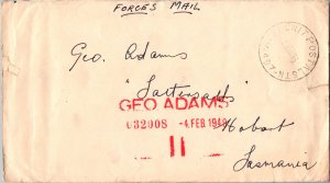 Australia Soldier's Free Mail 1949 Unit Postal Stn. -497 Kure, Japan to Hobar...