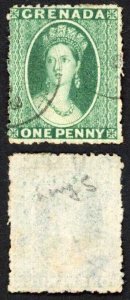 Grenada SG19 1d Green wmk Small Star (sideways) Rough Perf 14.5 Cat 9.50 pounds