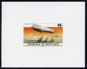 Upper Volta 1976 Zeppelin Airships 40f imperf deluxe proo...