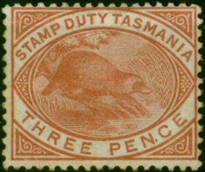 Tasmania 1880 3d Chestnut SGF27 Good MM