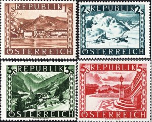 Austria 1946 MNH Stamps Scott 496-499 Views Landscapes Palace Nature Mountains