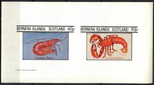 {B223} Bernera Scotland Lobster Shrimp Sh.2 Imperf. MNH Cinderella !!