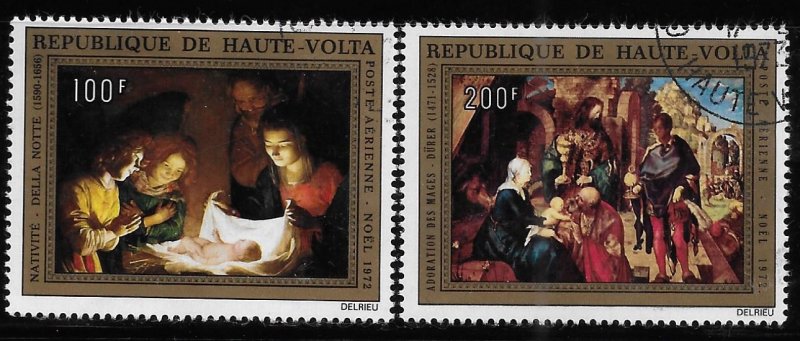 Upper Volta 1972 Nativity Christmas Sc C127-128 Used A1254