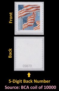 US 5655 Old Glory F coil single 5d back # MNH 2022