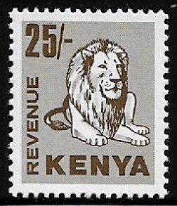 Kenya 25/- Revenue Stamp - Lion