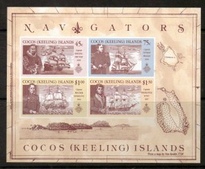 COCOS (KEELING) ISLANDS SGMS227 1990 NAVIGATORS OF THE SOUTH PACIFIC MNH