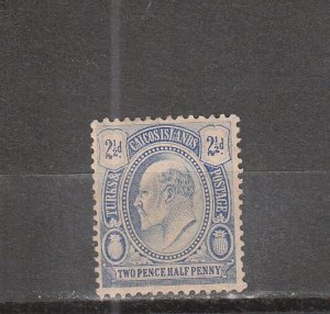 Turks and Caicos  Scott#  16  MH  (1909 King Edward VII)