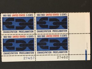 Scott # 1233 Emancipation Proclamation MNH Plate Block of 4