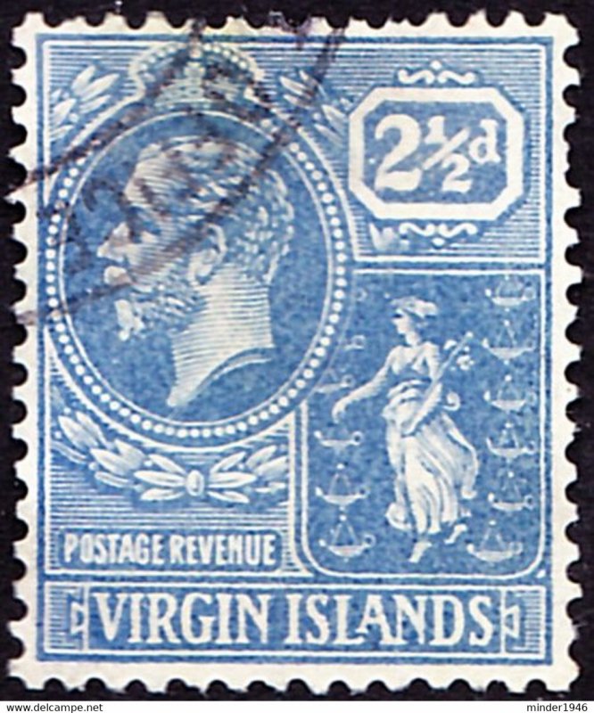 BRITISH VIRGIN ISLANDS 1922 KGV 2½d Dull Bright Blue SG93 FU