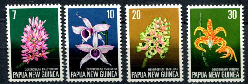 Papua New Guinea SC# 402-5 Orchids 7c 10c 20c 30c M-no gum