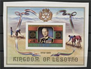 LESOTHO, RARE SOUVENIR SHEET DUKE OF EDINBURGH  IMPERFORAT  