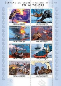 Mozambique 2010 MNH-Crude Oil Spills at Sea, Birds & Ships. Sc 2152