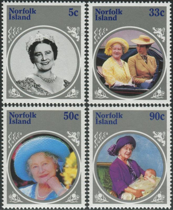Norfolk Island 1985 SG364-367 Queen Mother set MNH