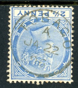 Tobago British 1889 Queen Victoria 2½d Dull Blue Scott #18a VFU I295