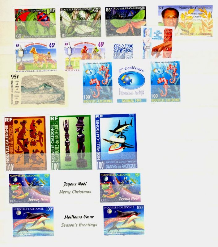 New Caledonia Collection MNH CV$13310.00 Imperforate 1950-1997 In Two Stockbooks