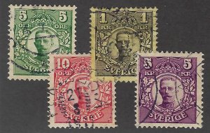 Sweden SC#70-73 Used F-VF SCV$33.00...Fill key spots!