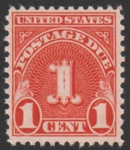 SC# J80 - (1c) - Unwmk, perf 11x10.5, dull carmine, dry printing - MNH single