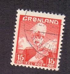 Greenland   #5  used  1938   Christian X    15 ore