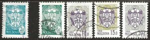 Moldova, Scott # 82, 84-87, used. partial set.  1993.  (M76)