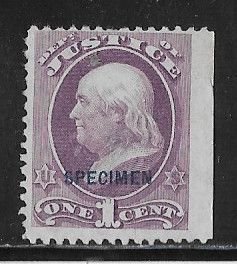 USA Sc #025  1c purple Specimen NG FVF