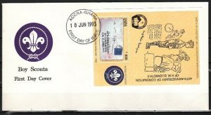 Ghana, Scott cat. 1571. Scout Jamboree s/sheet o/p for Queen. First day cover. ^