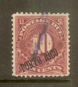 Puerto Rico, Scott #J3a, 10c Postage Due Overprint, 25d Angle, Used