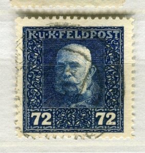 AUSTRIA; 1915-17 early F. Joseph KuK Feldpost issue used 72k. value