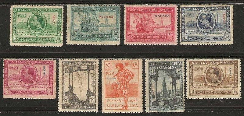 Spanish Sahara, 14-15, 17-23. mint, hinge remnants, toned. 1929. part set (s514)