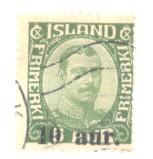 Iceland Sc 139 1932 10a 0n 5 a Christian X stamp used