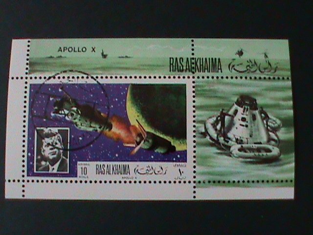 ​RAS ALKHAIMA- APOLLO 10 RETURNED TO THE EARTH- CTO S/S-VF FANCY CANCEL