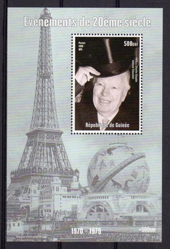 Guinea 1998 Sir Charles CHAPLIN - CINEMA - Events of 20th.Century S/S Perforated