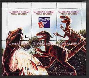 N. ZEMLYA - 1999 - Dinosaurs - Perf 6v Sheet - Mint Never Hinged - Private Issue