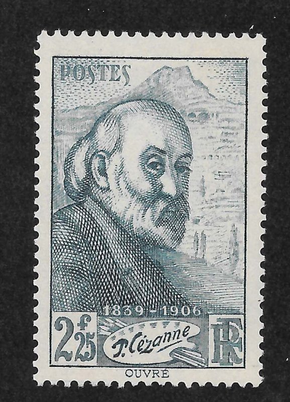 France Scott 370 Unused HOG - 1939 Paul Cézanne, Self Portrait - SCV $3.50