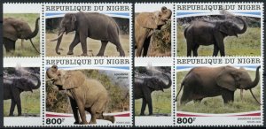 Niger Wild Animals Stamps 2020 MNH Elephants African Elephant Fauna 4v Set