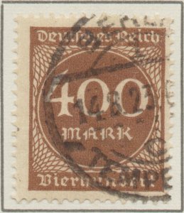 Germany Deutsches Reich Weimar Republic Hyper inflation 400Mk stamp Mi271 1923