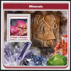 SAO TOME 2017 MINERALS SOUVENIR  SHEET MINT NH