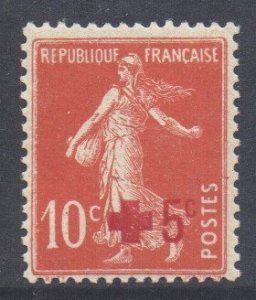 France Scott B1 - SG351, 1914 Red Cross 5c + 10c MH*