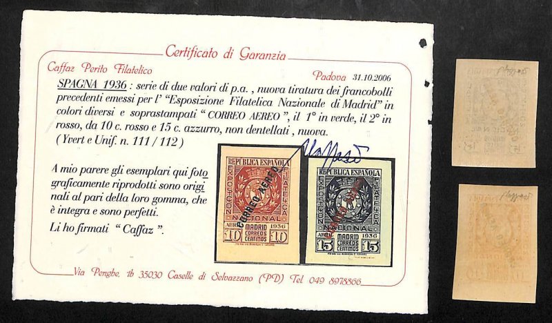 Spain 1936, Philatelic exposition 2v MNH   attest, MNH