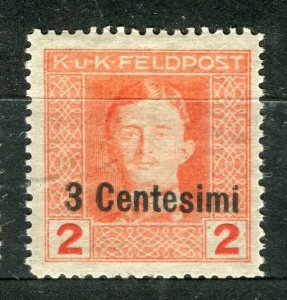 AUSTRIA; 1918 KUK Italian FELDPOST surcharged issue Mint hinged 3c. value