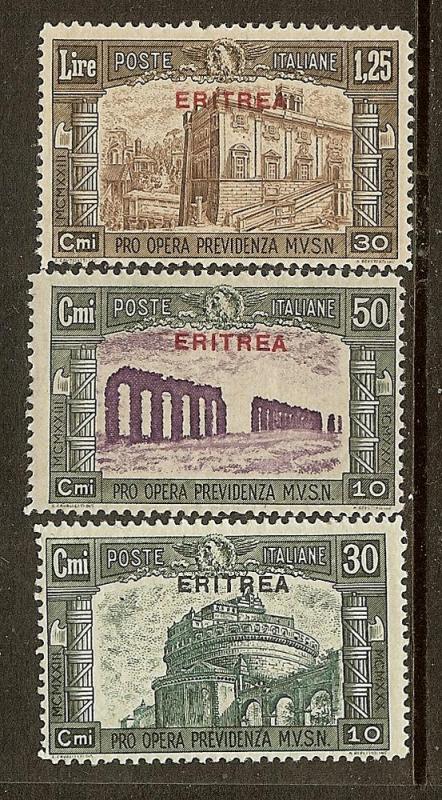 Eritrea, Scott #'s B29-B31, Overprinted Italy Issues, MNH