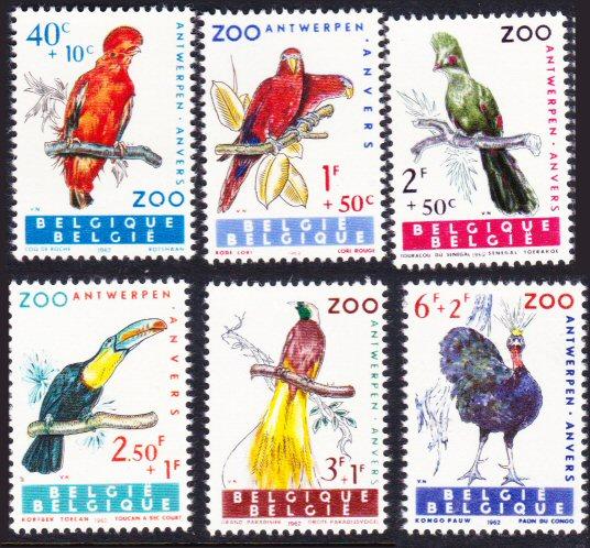 Belgium #B712-17 cpl set MNH birds