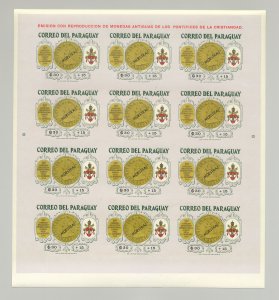 Paraguay #B12-B15 Eucharistic Congress 4v Imperf Sheets of 12 o/p Muestra 